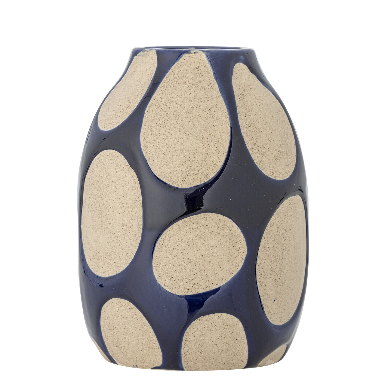 Vaza decorativa, Bloomingville, Bashir, 14.5x20 cm, ceramica, albastru - imagine 3